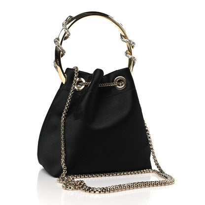 Jimmy Choo Satin Crystal Snake Embellished Bon Bon Bag Black 3 of 10