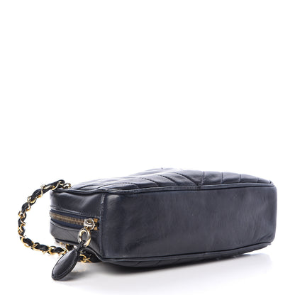 Chanel Lambskin Chevron Quilted Small Camera Case Black 4 of 18