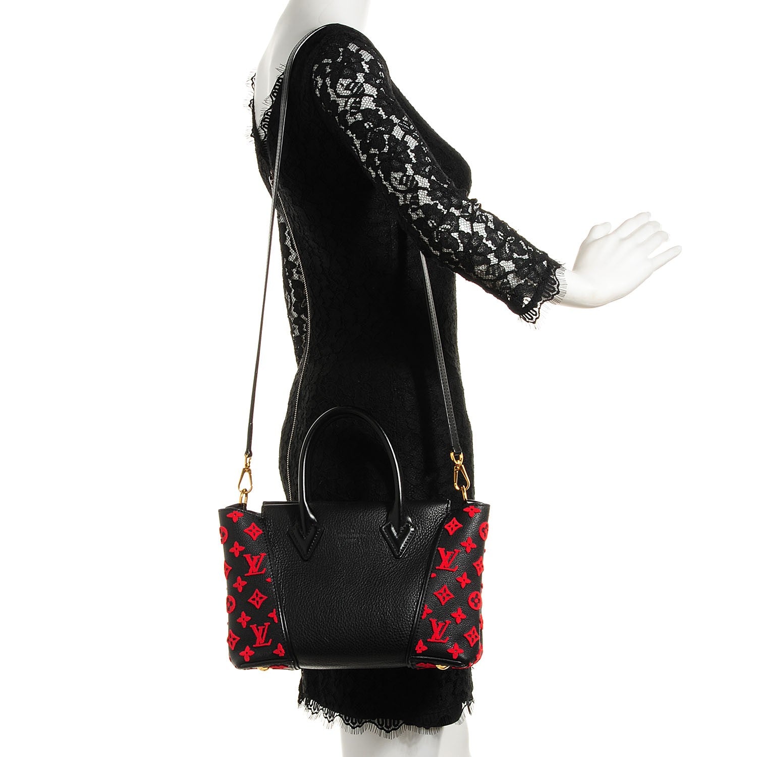 Louis Vuitton Veau Cachemire Tote W BB Black 2 of 8