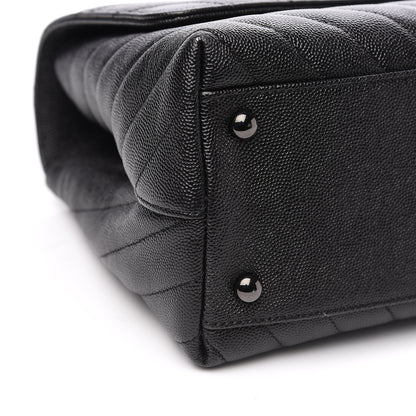 Chanel Caviar Chevron Quilted Small Coco Handle Flap So Black 8 of 10