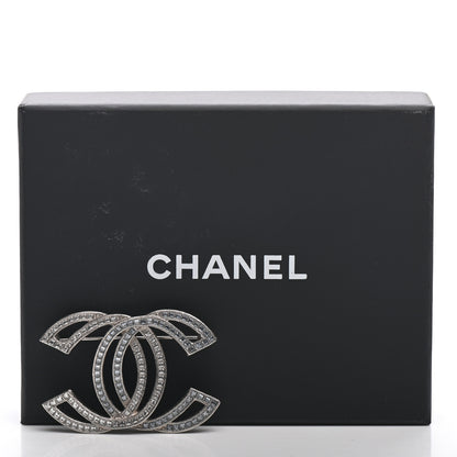 Chanel Crystal CC Brooch Light Gold 5 of 5