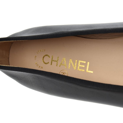 Chanel Lambskin Patent Calfskin CC Cap Toe Ballerina Flats 39 Black 8 of 16
