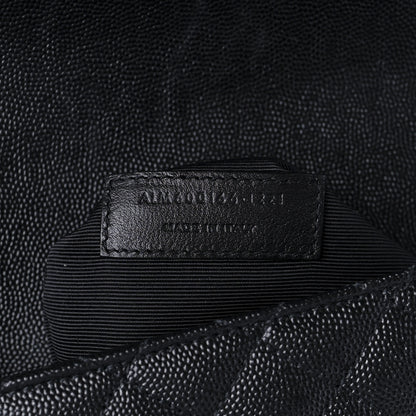 Saint Laurent Grain De Poudre Textured Mixed Matelasse Large Triquilt Monogram Monochrome Satchel Black 8 of 10