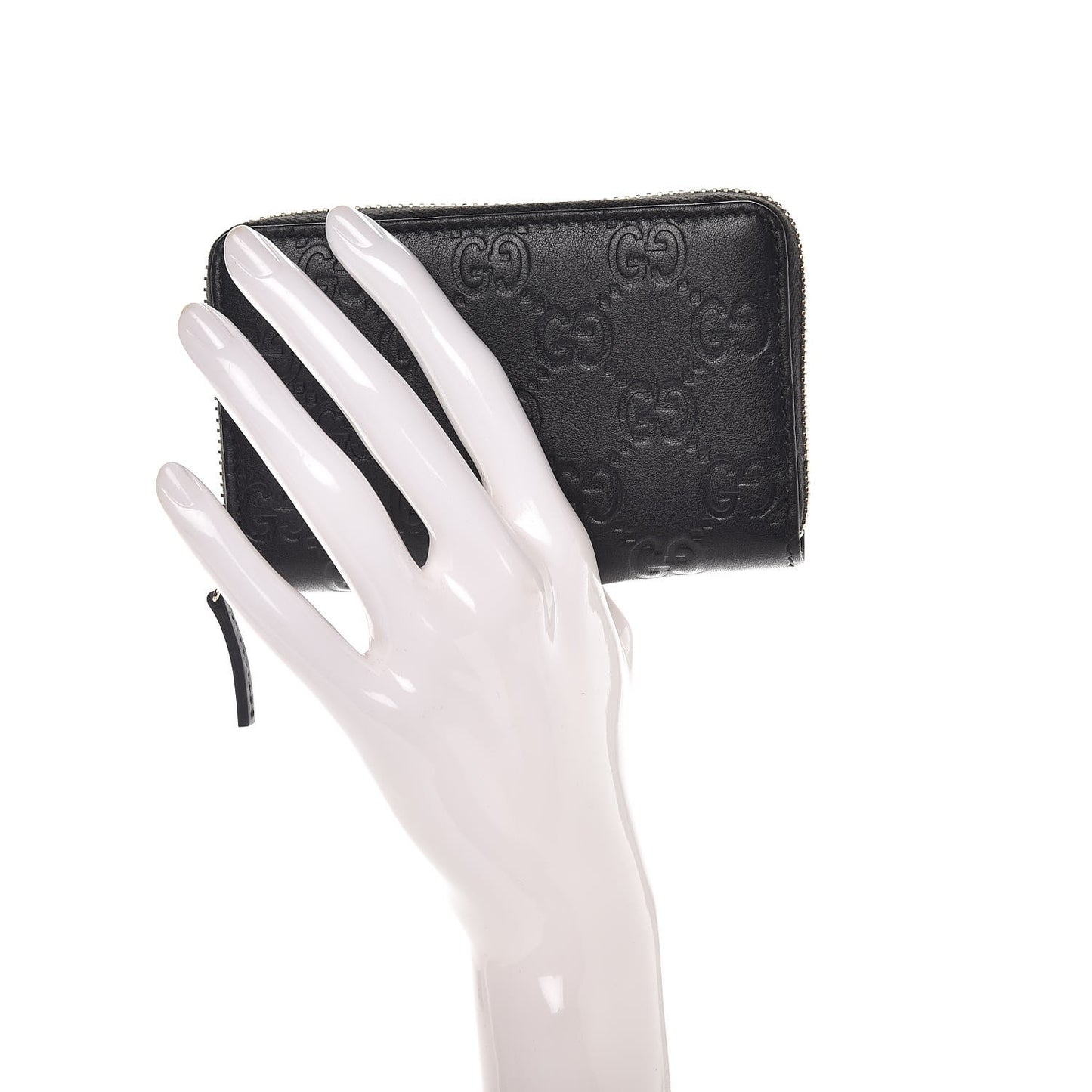 Guccissima Zip Around Card Case Black