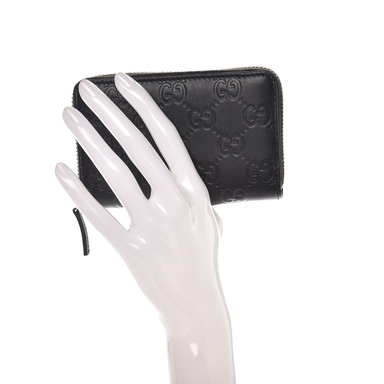 Gucci Guccissima Zip Around Card Case Black 2 of 7