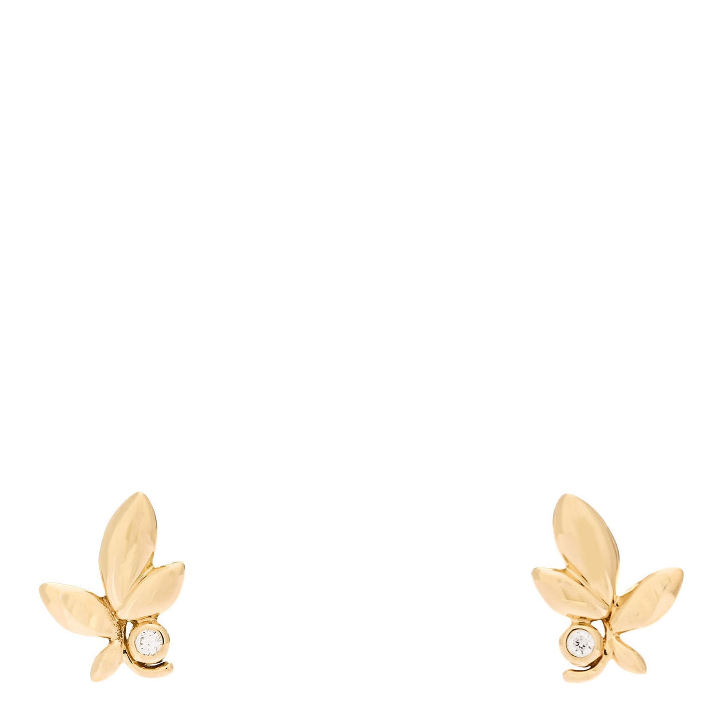 18K Yellow Gold Diamond Paloma Picasso Olive Leaf Earrings