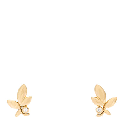 Tiffany 18K Yellow Gold Diamond Paloma Picasso Olive Leaf Earrings 1 of 4