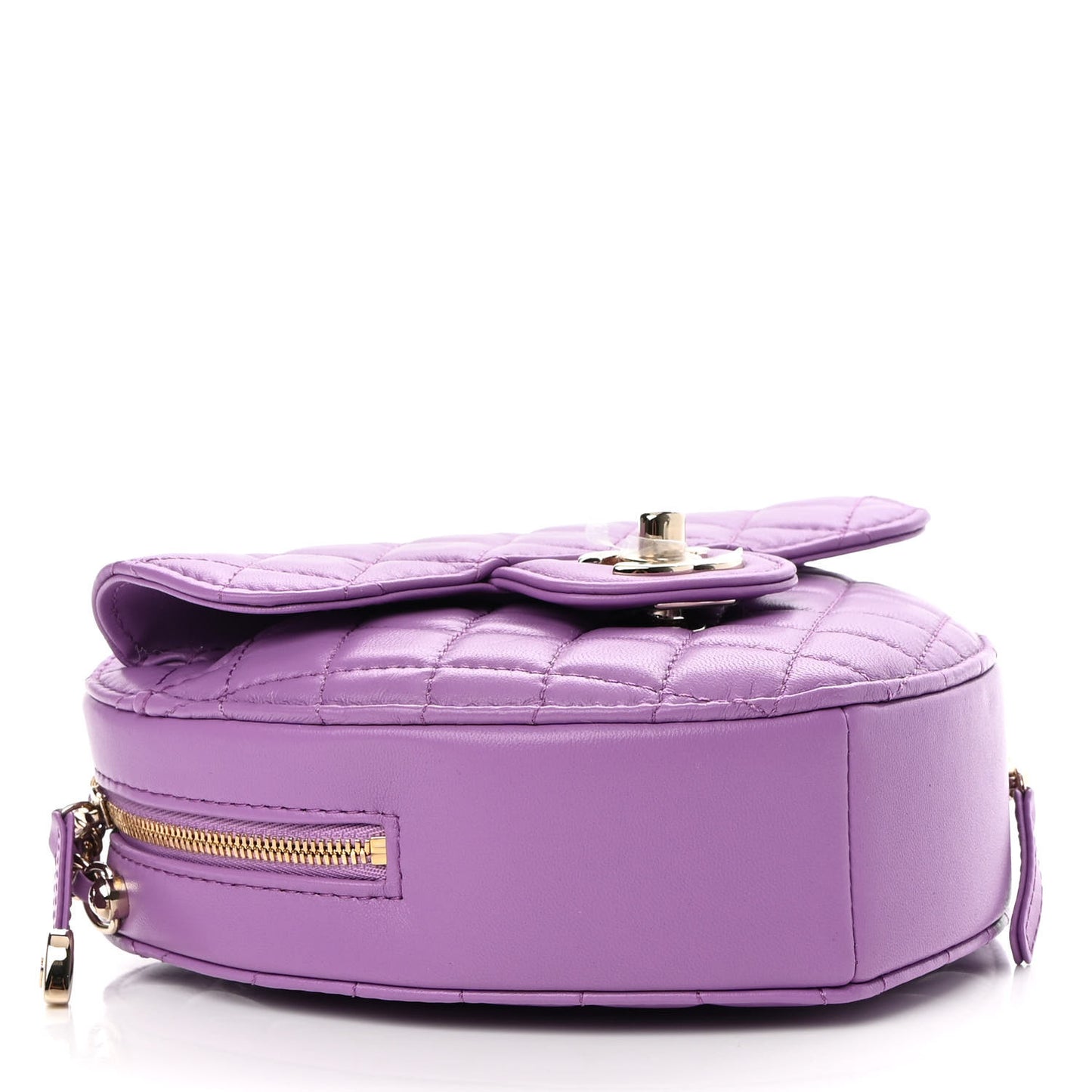 Lambskin Quilted CC In Love Heart Bag Purple
