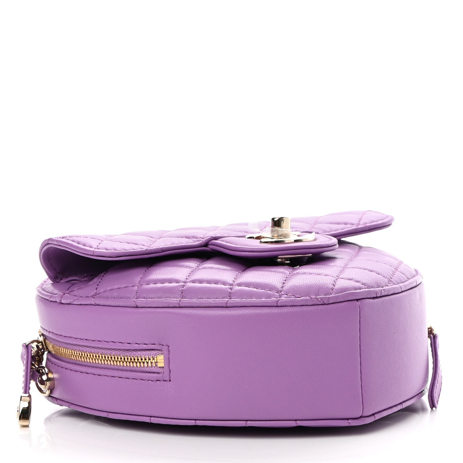 Chanel Lambskin Quilted CC In Love Heart Bag Purple 4 of 9