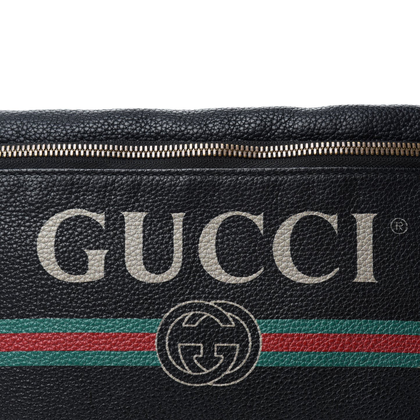 Grained Calfskin Logo Belt Bag Black