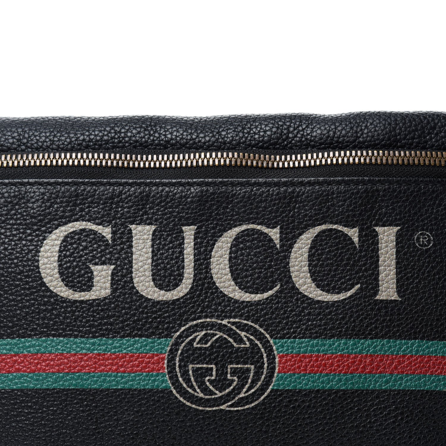 Gucci Grained Calfskin Logo Belt Bag Black 10 of 10