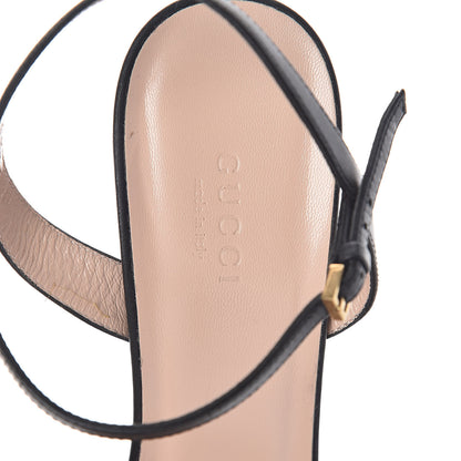 Gucci Lifford Calfskin GG Marmont Ankle Wrap 105mm Sandals 39 Black 5 of 7