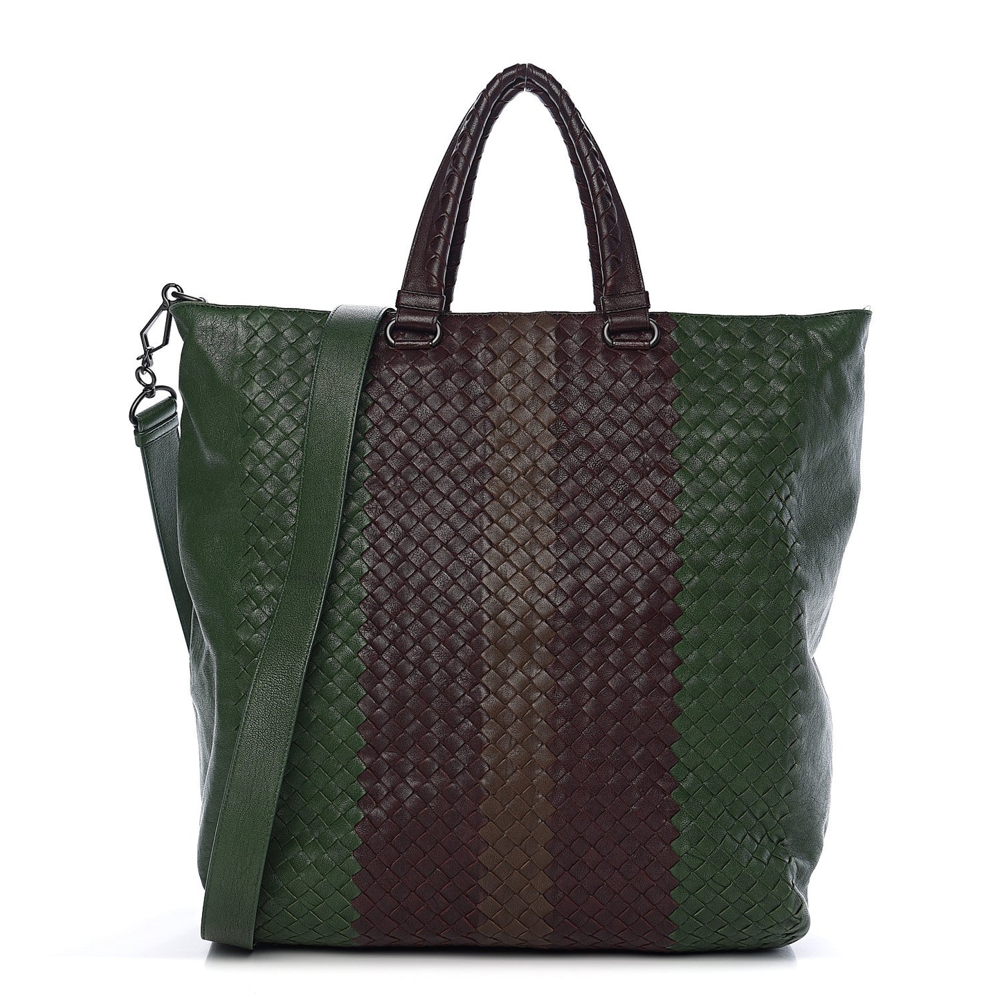 Goatskin Intrecciato Tote Green