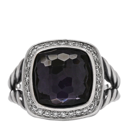 David Yurman Sterling Silver Diamond Black Orchid 11mm Albion Ring 56 7.5 1 of 6