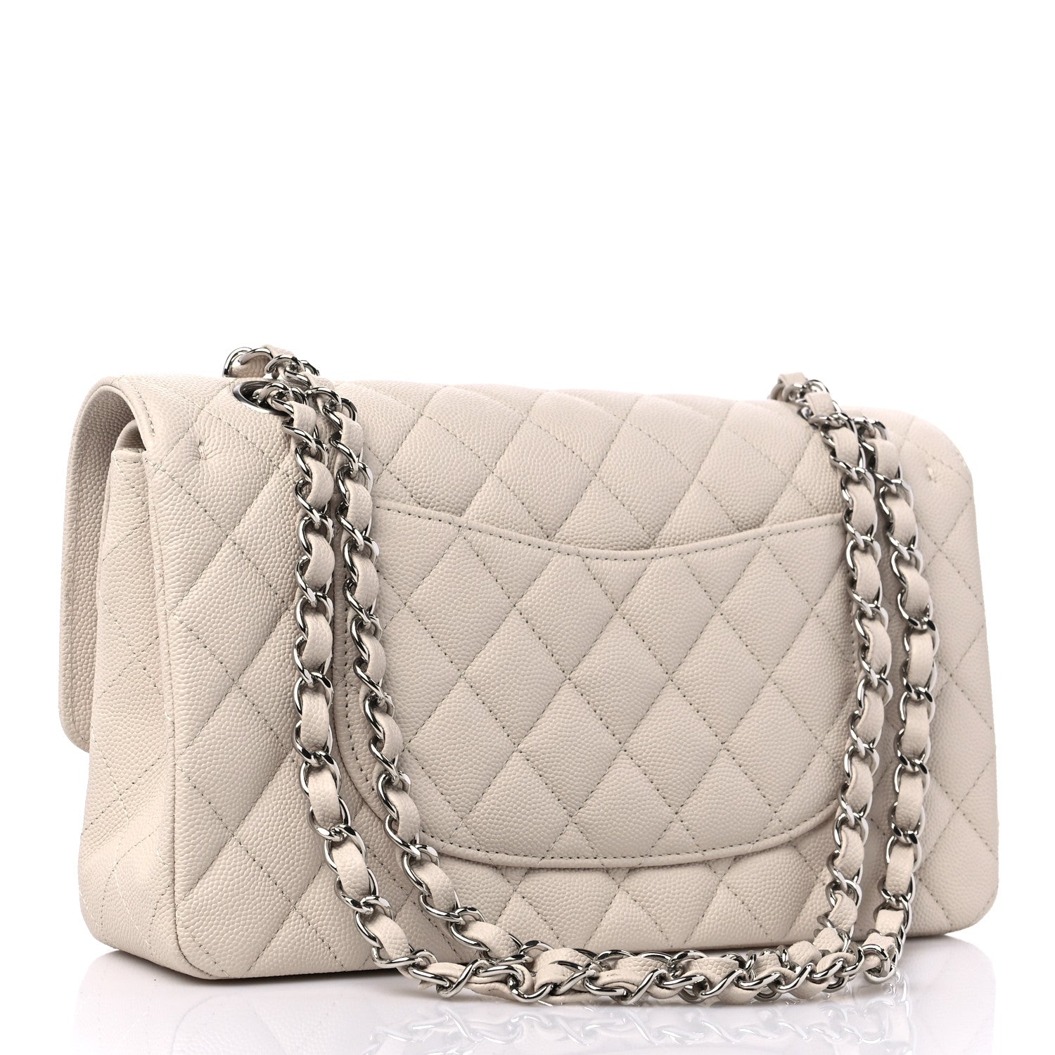 Chanel Caviar Quilted Medium Double Flap Light Beige 3 of 10