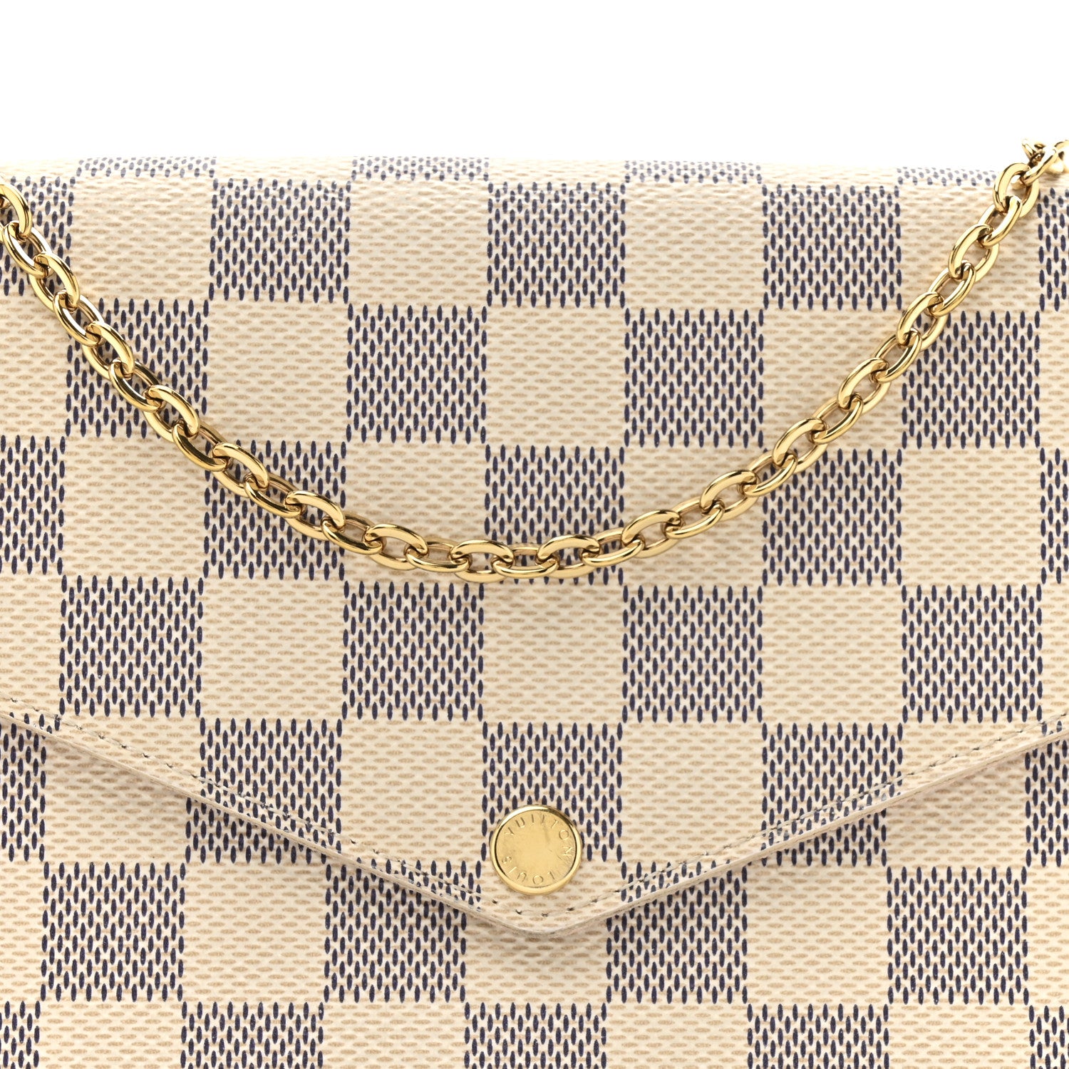 Louis Vuitton Damier Azur Pochette Felicie Chain Wallet Rose Ballerine 8 of 13