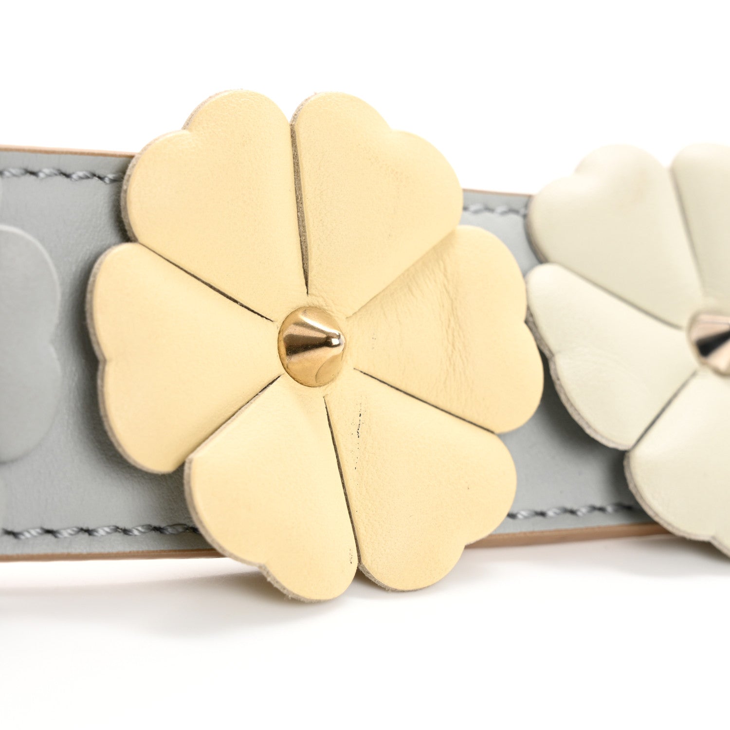 Fendi Calfskin Flowerland Studded Strap You Dove 8 of 9