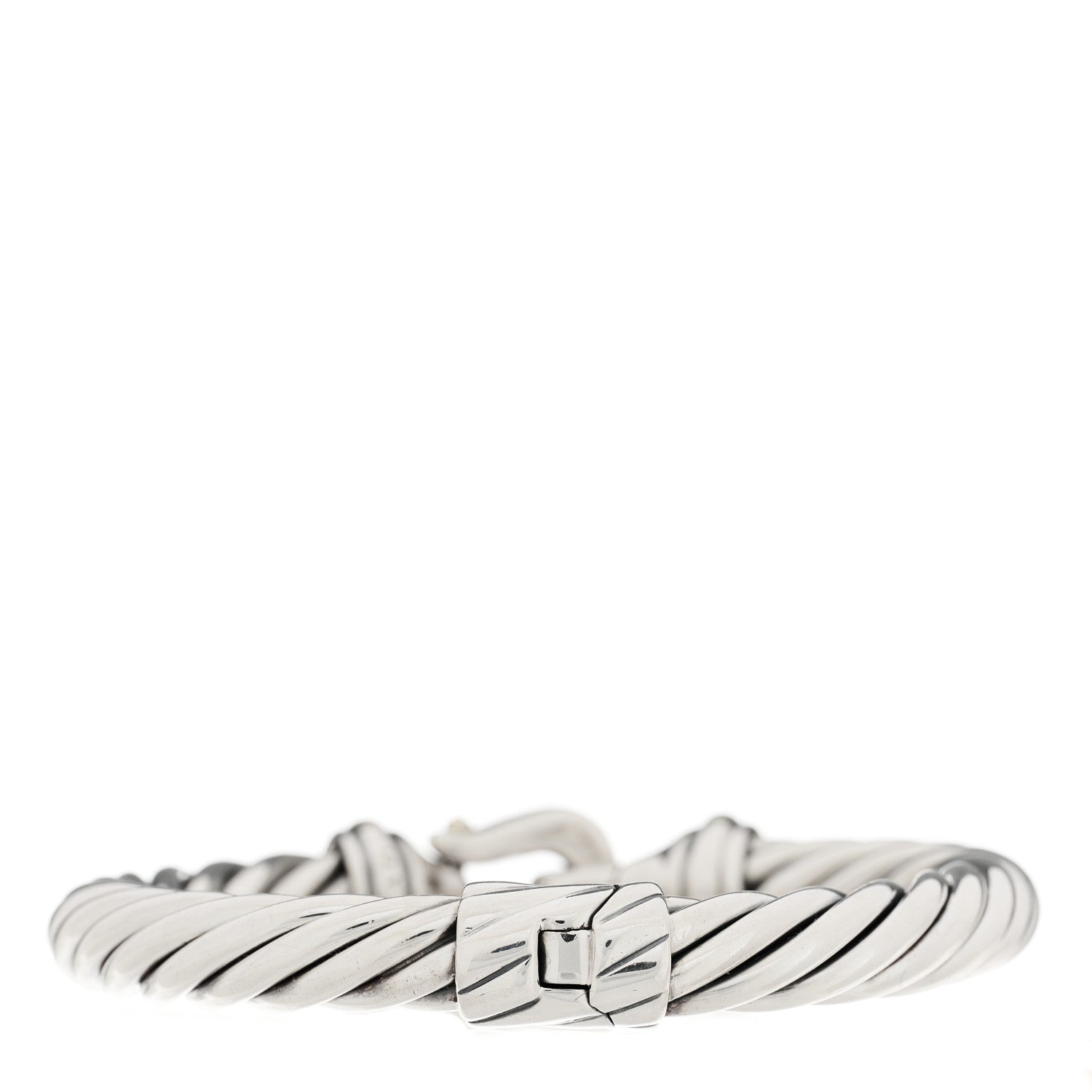 David Yurman Sterling Silver 14K Yellow Gold 8.5mm Cable Buckle Bracelet 2 of 3