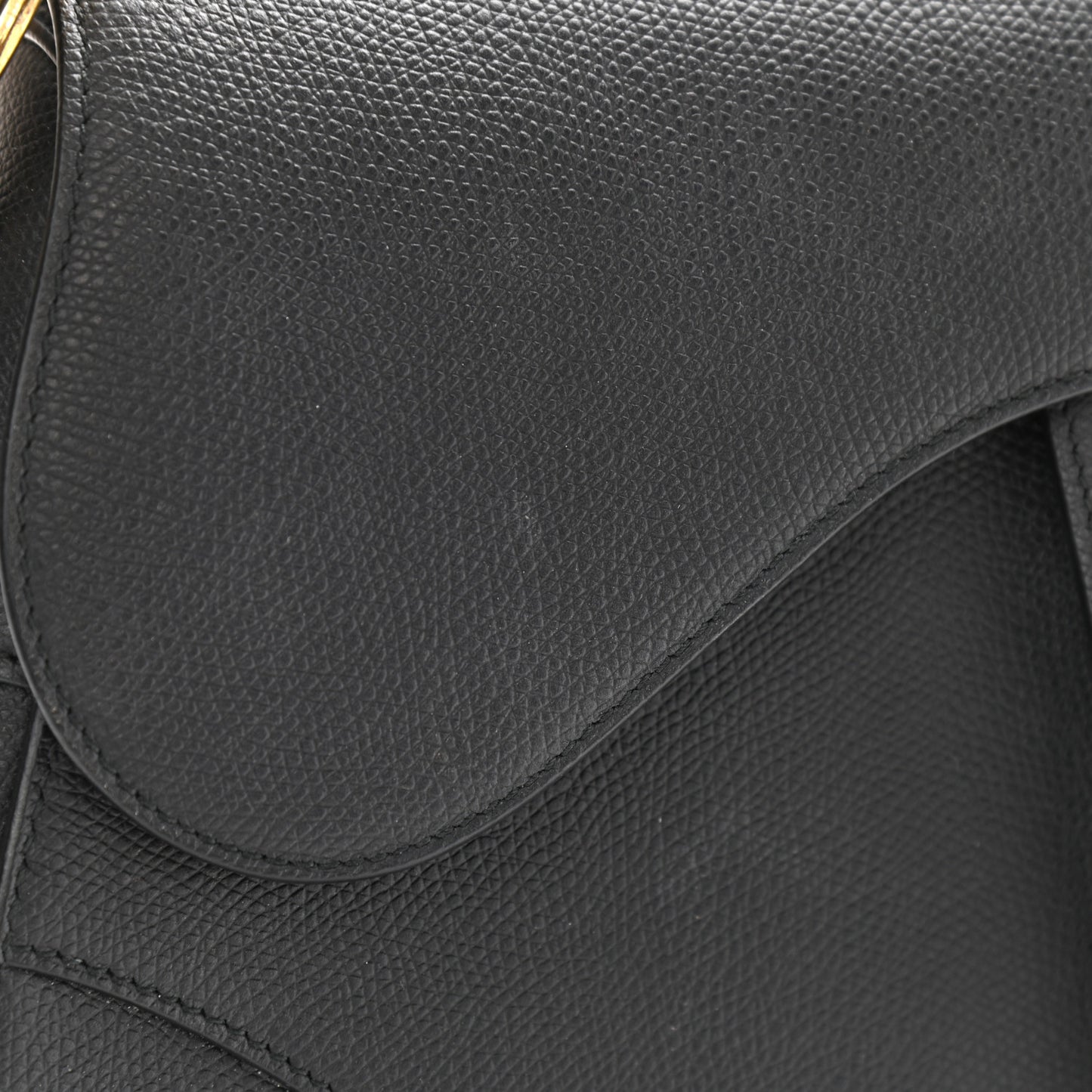 Grained Calfskin Saddle Bag Black
