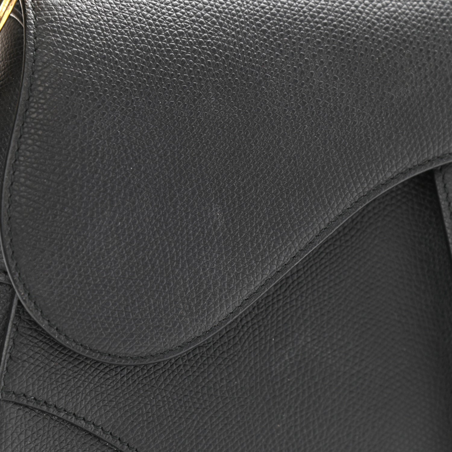 Christian Dior Grained Calfskin Saddle Bag Black 8 of 13