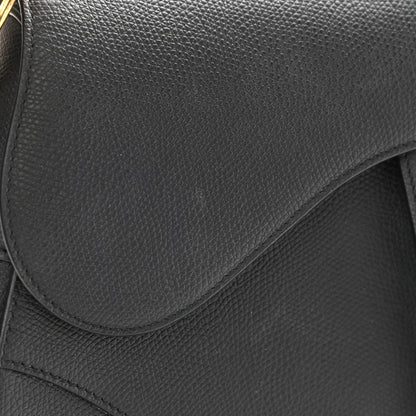 Christian Dior Grained Calfskin Saddle Bag Black 8 of 13