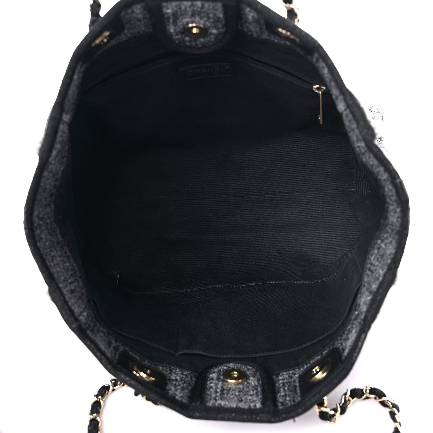 Woven Straw Raffia Small Deauville Tote Charcoal