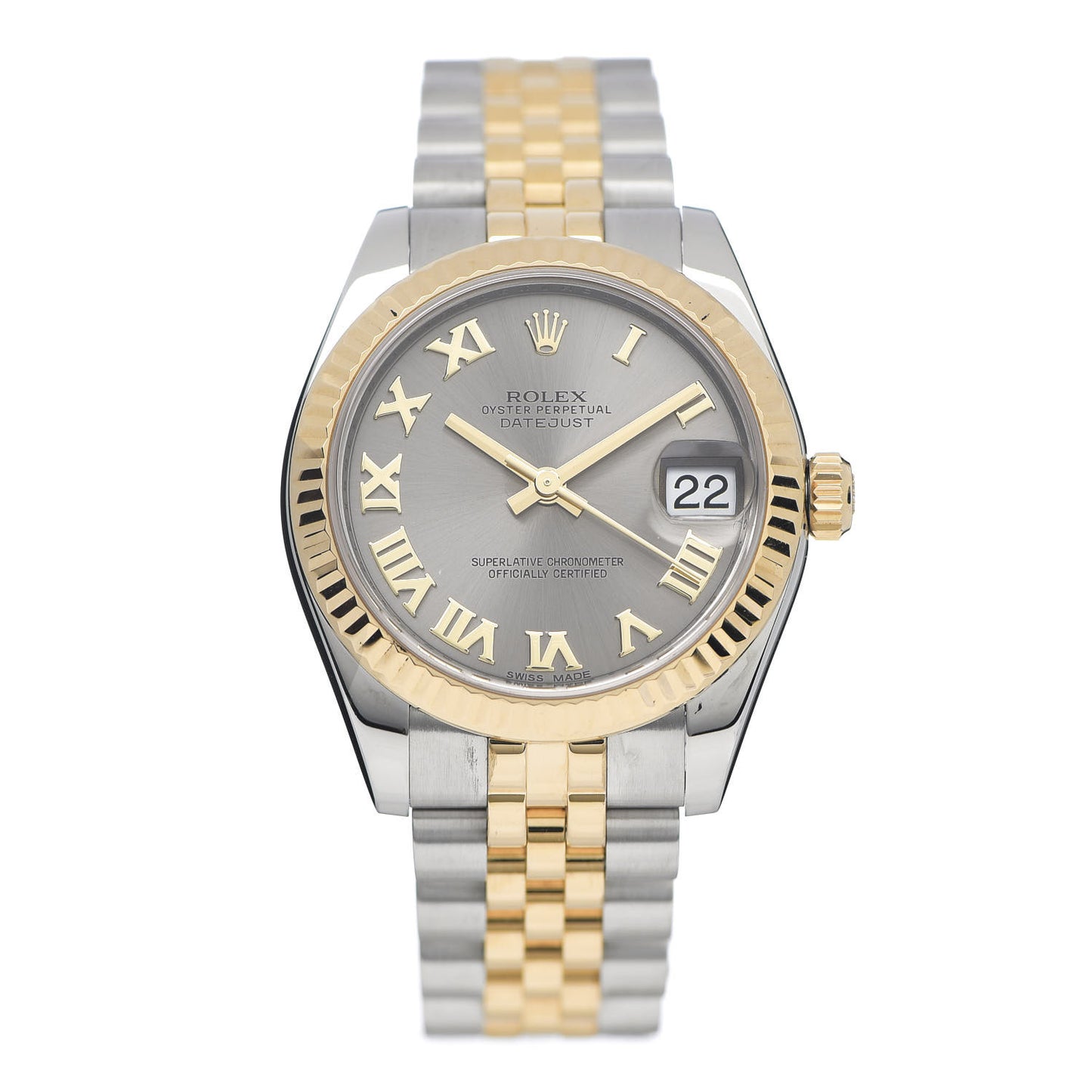 Stainless Steel 18K Yellow Gold 31mm Oyster Perpetual Datejust Watch Steel Roman 178273