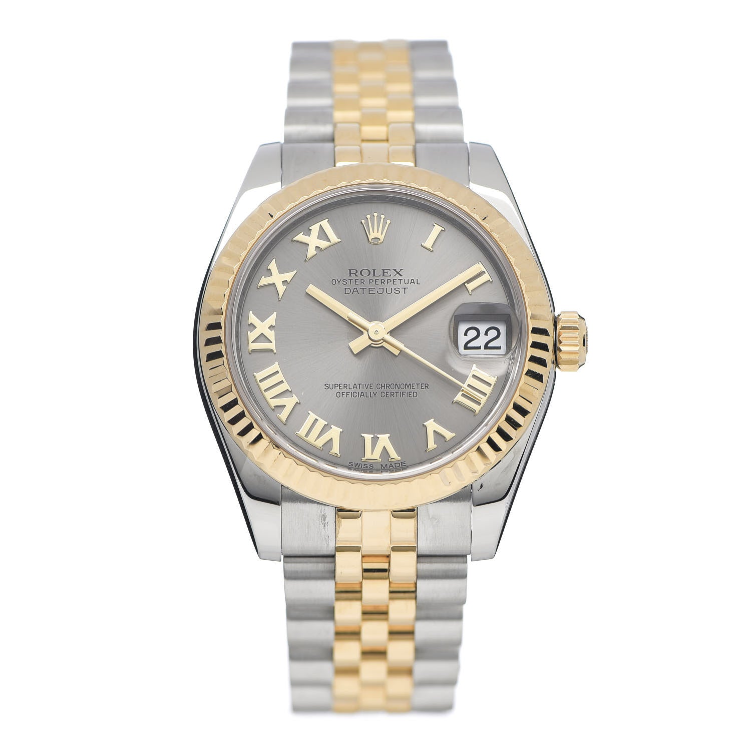 Rolex Stainless Steel 18K Yellow Gold 31mm Oyster Perpetual Datejust Watch Steel Roman 178273 1 of 8