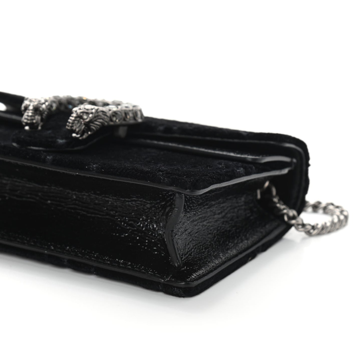 Velvet GG Monogram Super Mini Dionysus Shoulder Bag Black
