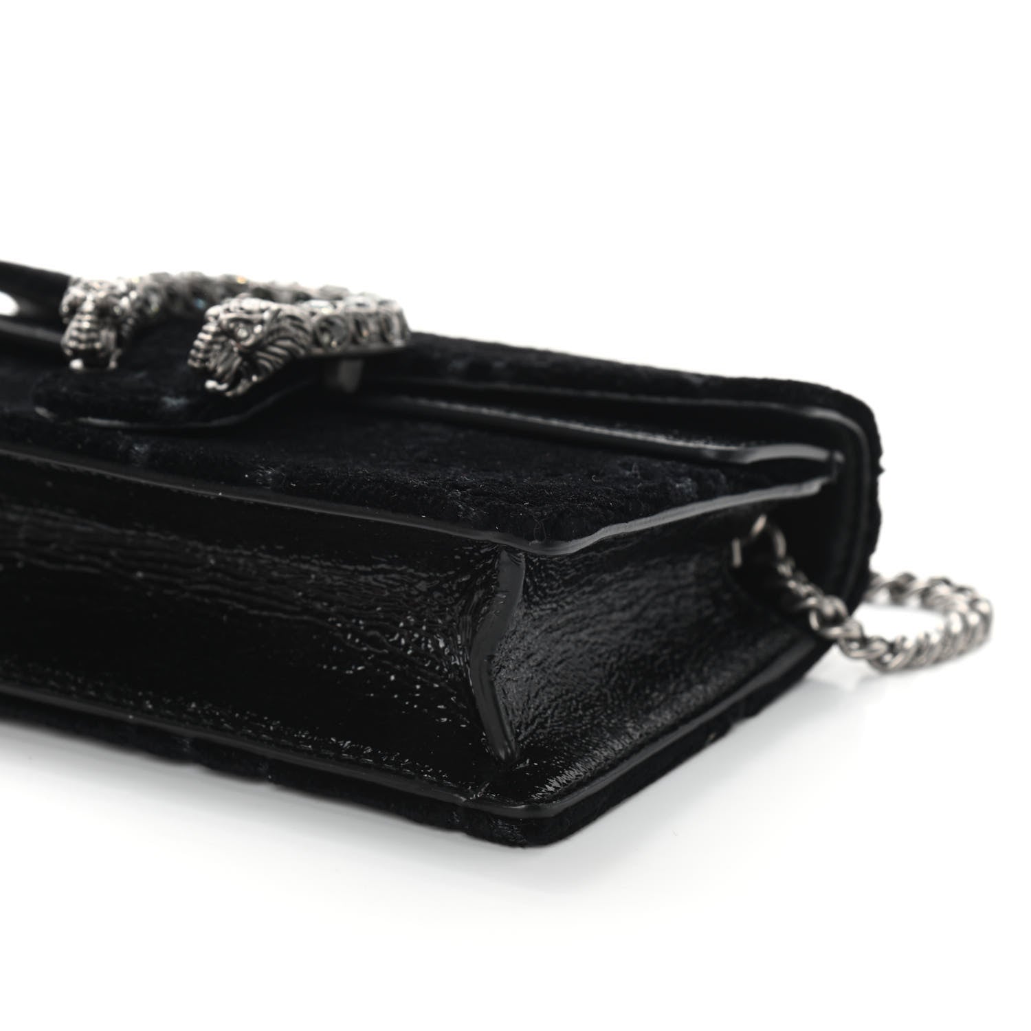 Gucci Velvet GG Monogram Super Mini Dionysus Shoulder Bag Black 7 of 7