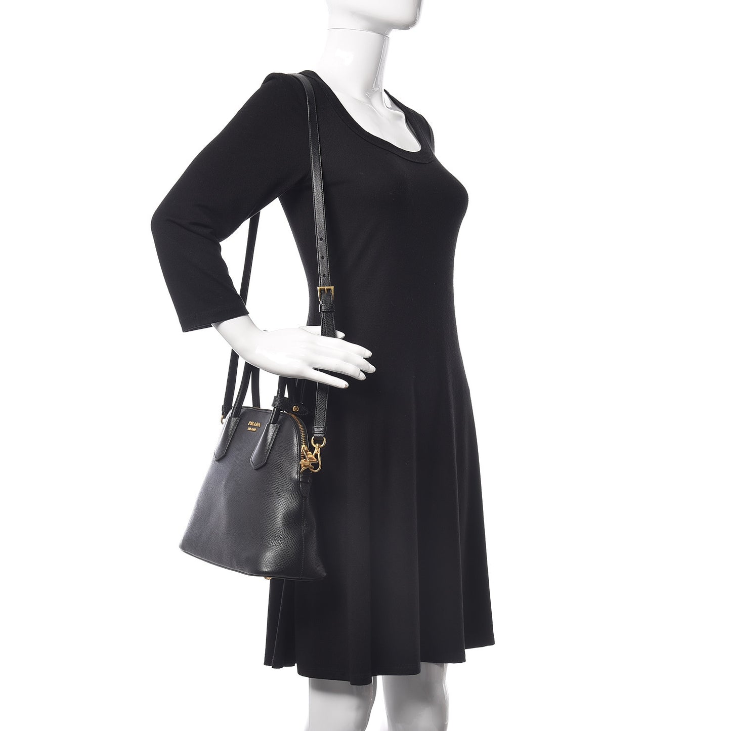 Saffiano Cuir Bauletto Nero Black