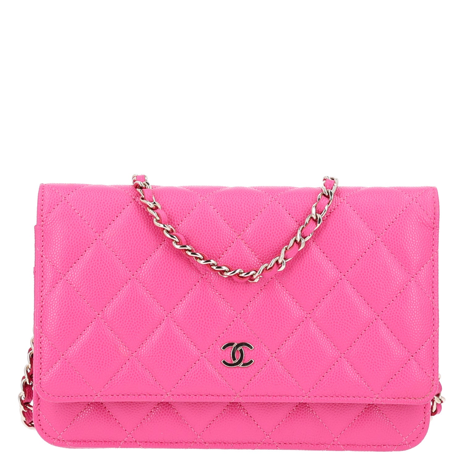 Chanel Caviar Quilted Wallet on Chain WOC Dark Pink 1 of 11