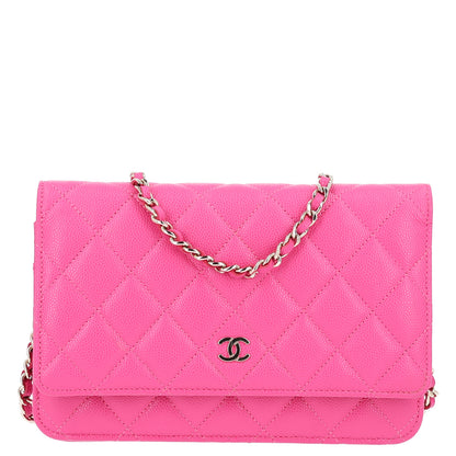 Chanel Caviar Quilted Wallet on Chain WOC Dark Pink 1 of 11