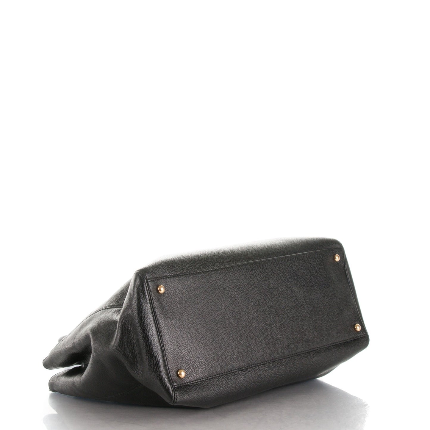 Calfskin Cerf Executive Shopper Tote Black