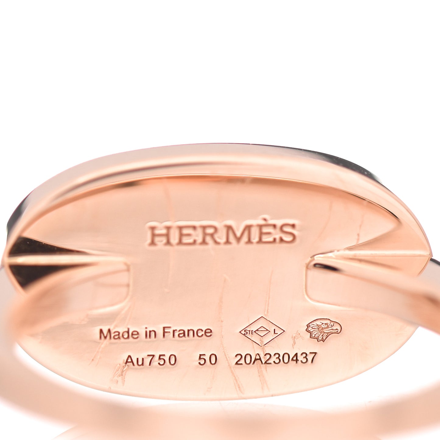18K Rose Gold Black Ceramic MM Chaine d'Ancre Verso Ring 50 5.25