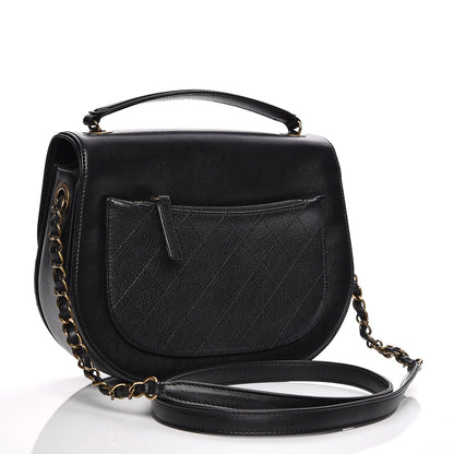 Chanel Shiny Calfskin Goatskin Quilted Medium Coco Curve Messenger Flap Black 4 of 8