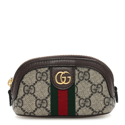 Gucci GG Supreme Monogram Web Ophidia Dome Key Pouch Beige New Acero 1 of 7