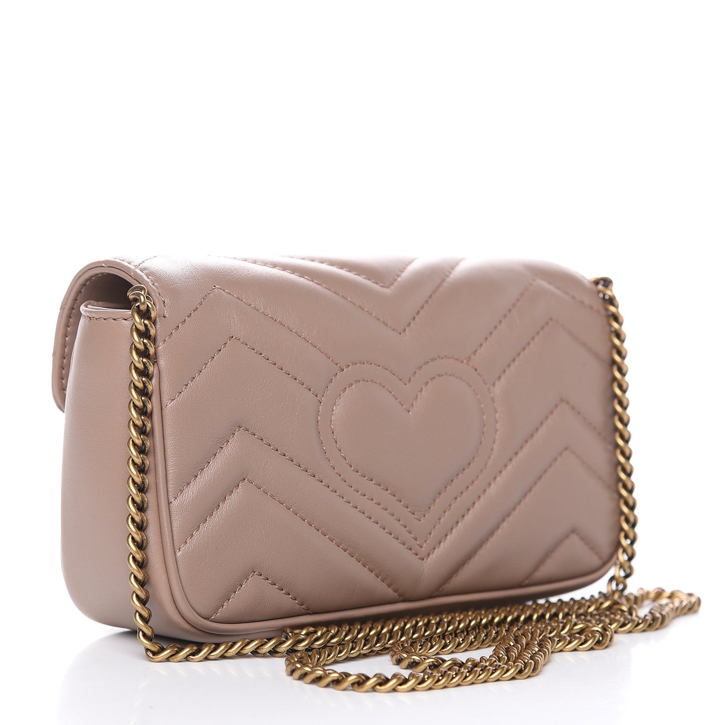 Calfskin Matelasse Super Mini GG Marmont Shoulder Bag Porcelain Rose