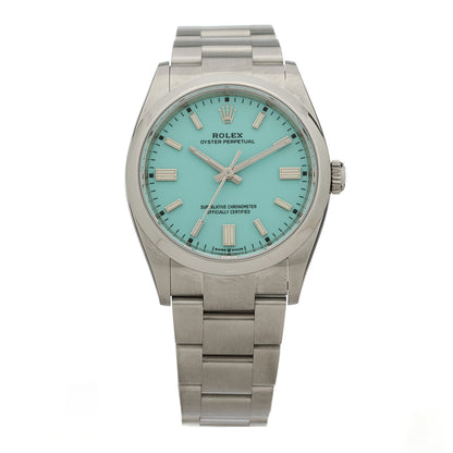 Rolex Stainless Steel 36mm Oyster Perpetual Watch Turquoise 126000 1 of 5