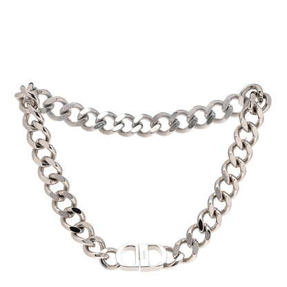 Christian Dior Brass CD Icon Chain Link Necklace Silver 3 of 5