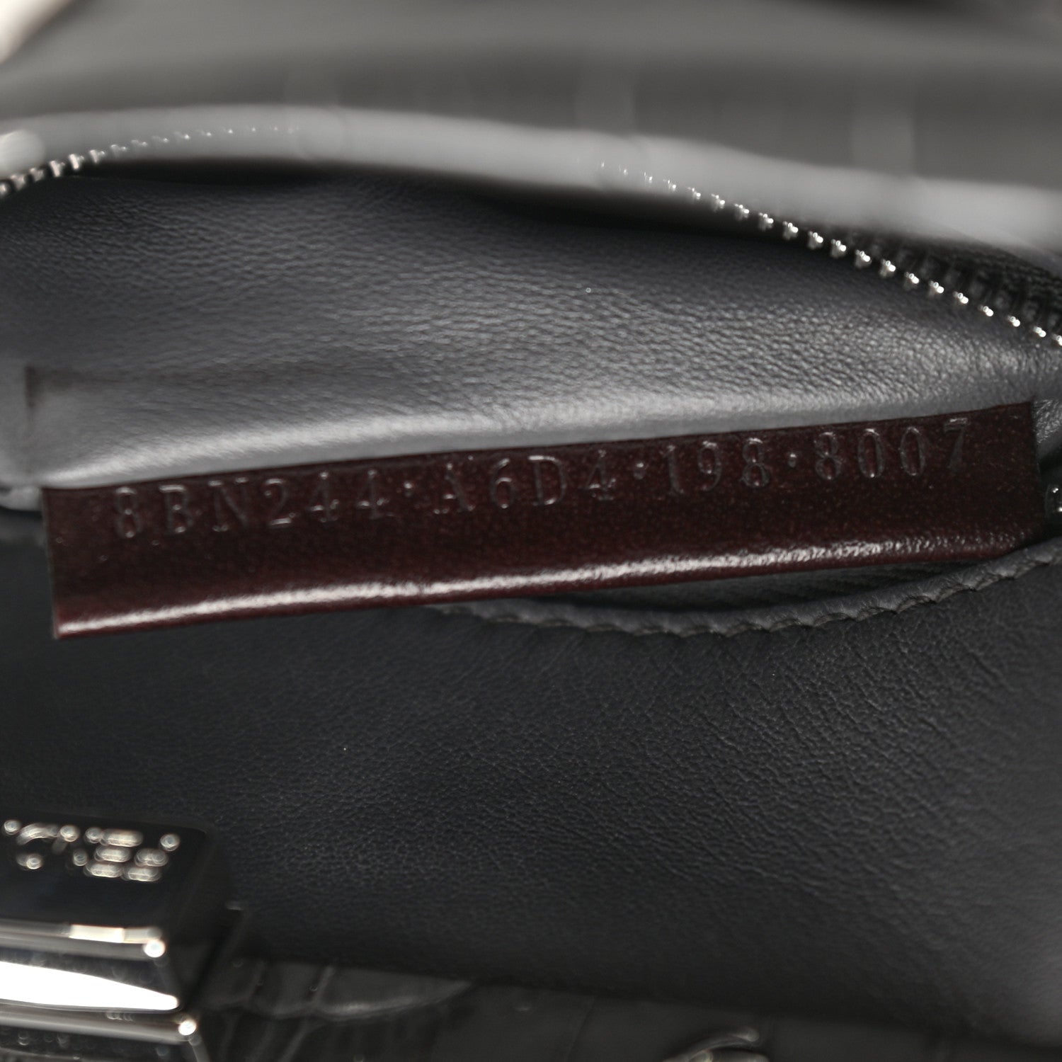 Fendi Crocodile Embroidered Mini Peekaboo Iconic Satchel Grey 8 of 11