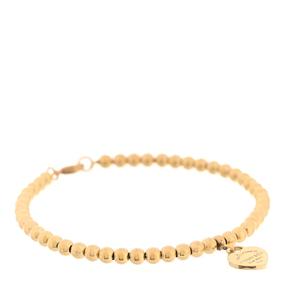 Tiffany 18K Yellow Gold 4mm Return to Tiffany Bead Heart Tag Bracelet 1 of 4