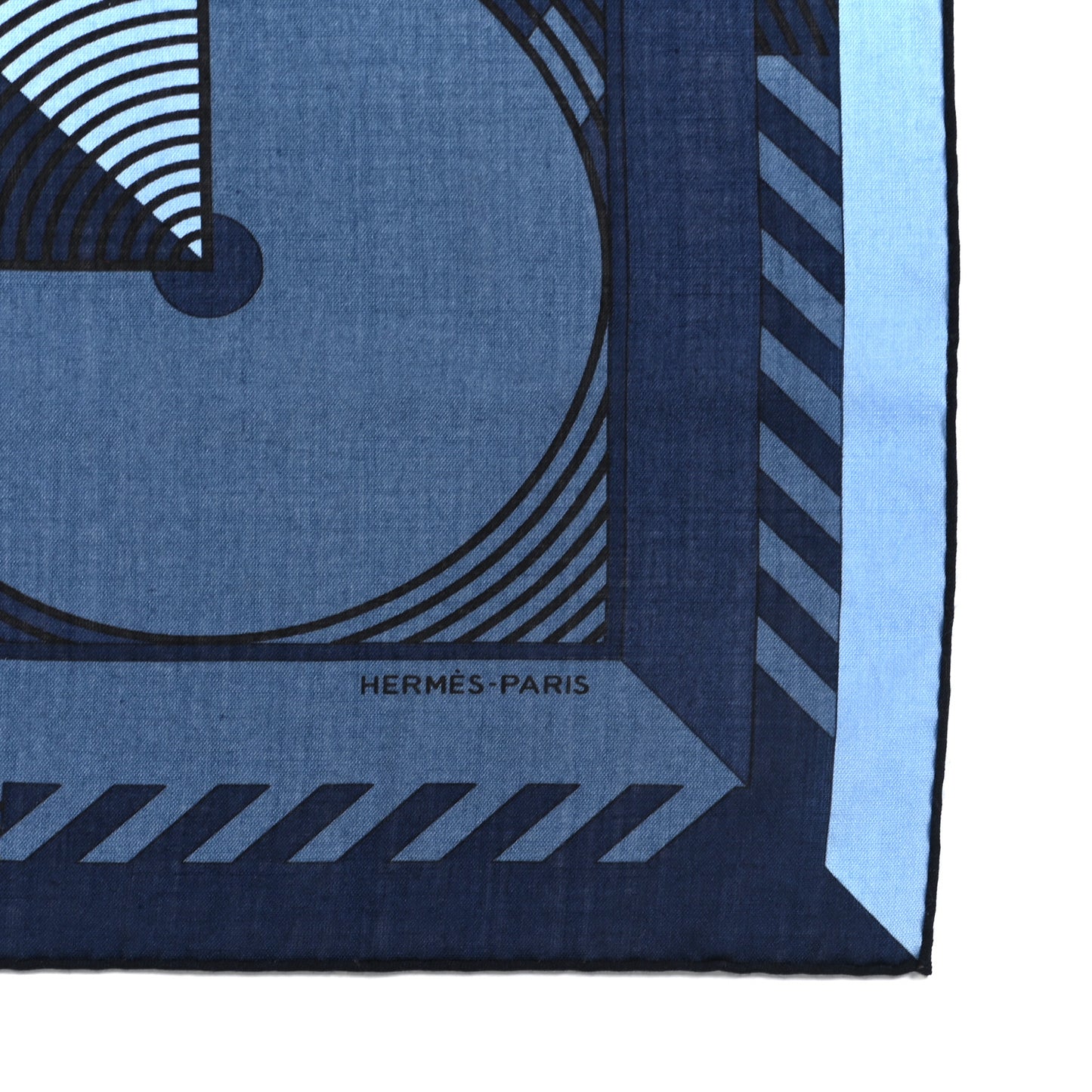 Wool Silk Disc Jockey Scarf 100 Bleu Ardoise Marine Ciel