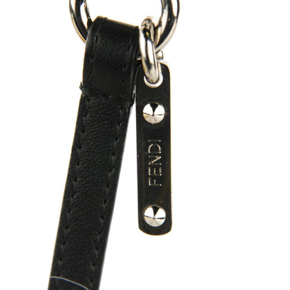 Fendi Fox Mink Goat Fur Nappa Karlito Bag Charm Black White Rosa 7 of 9