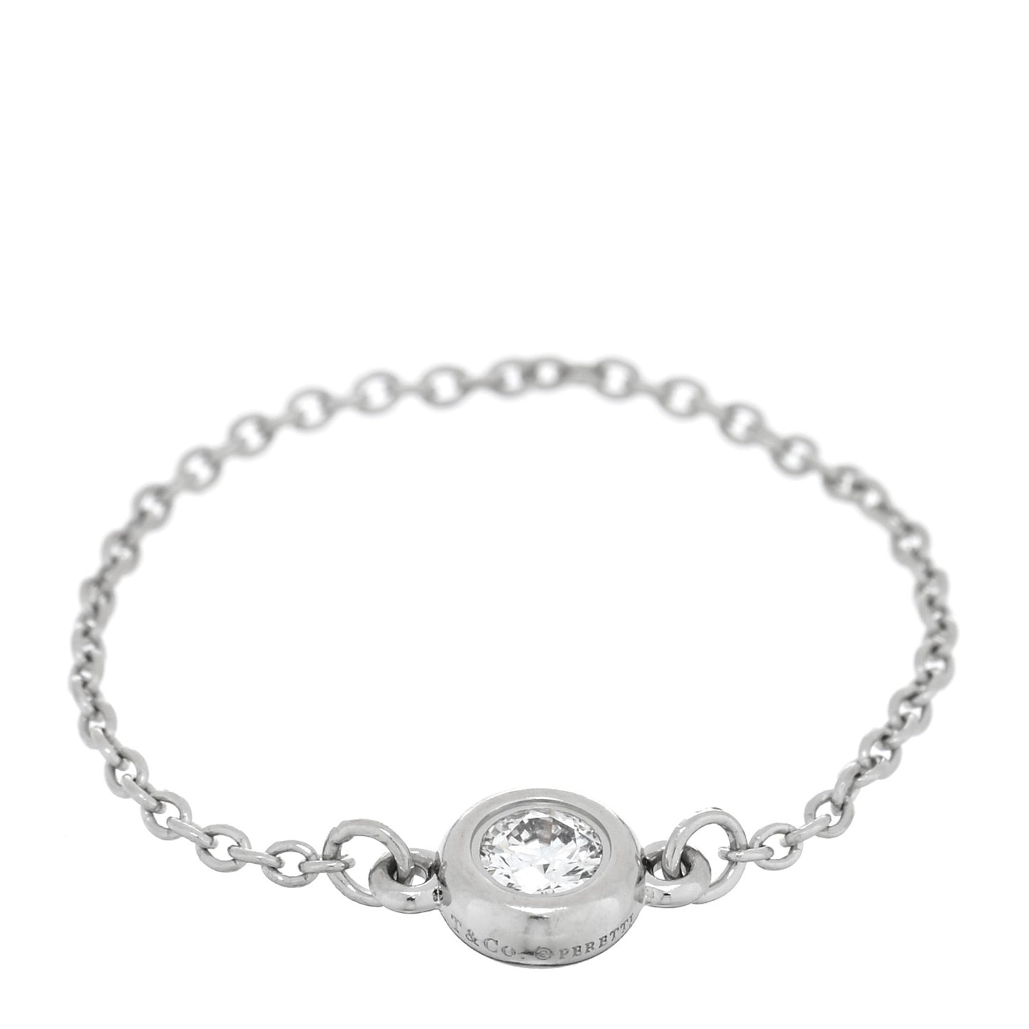 Platinum Diamond Elsa Peretti Diamonds by the Yard Chain Ring 51 5.75