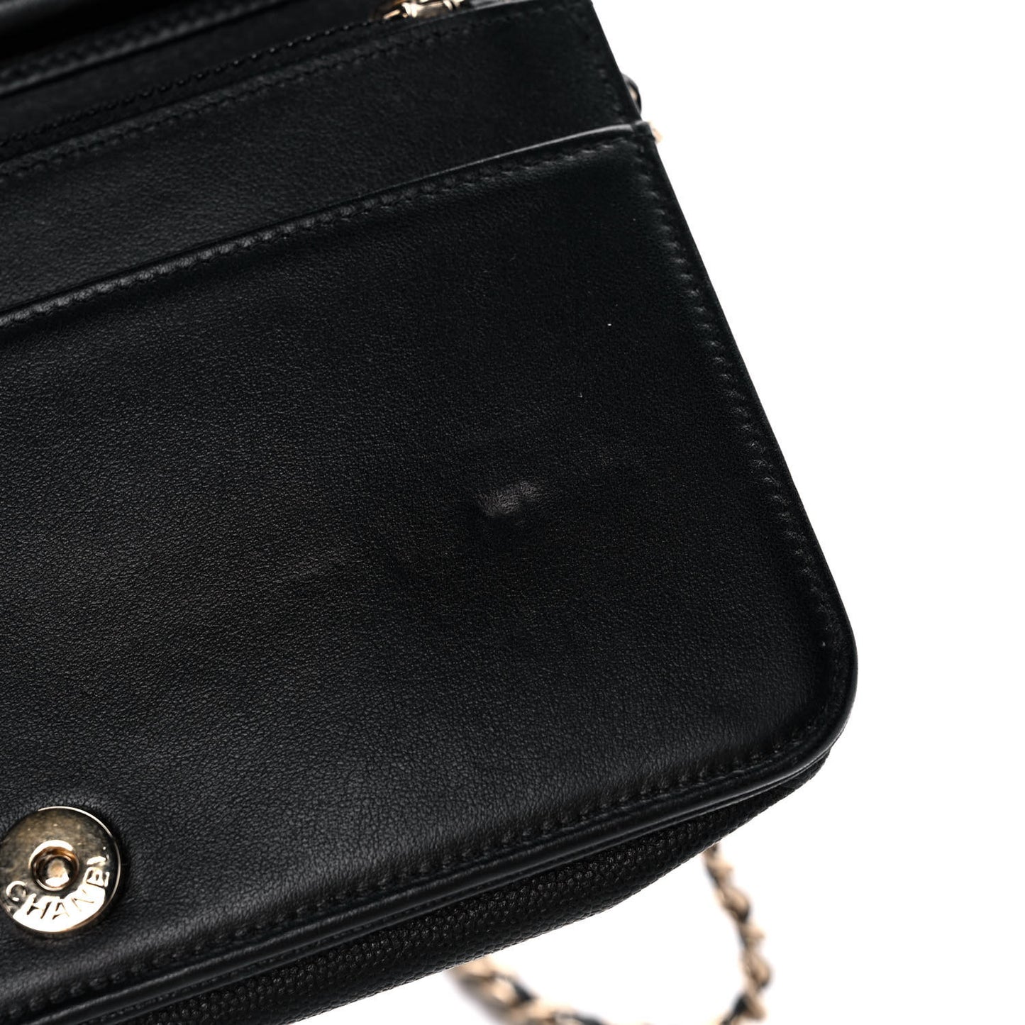 Caviar Quilted Vintage Mademoiselle Wallet On Chain WOC Black