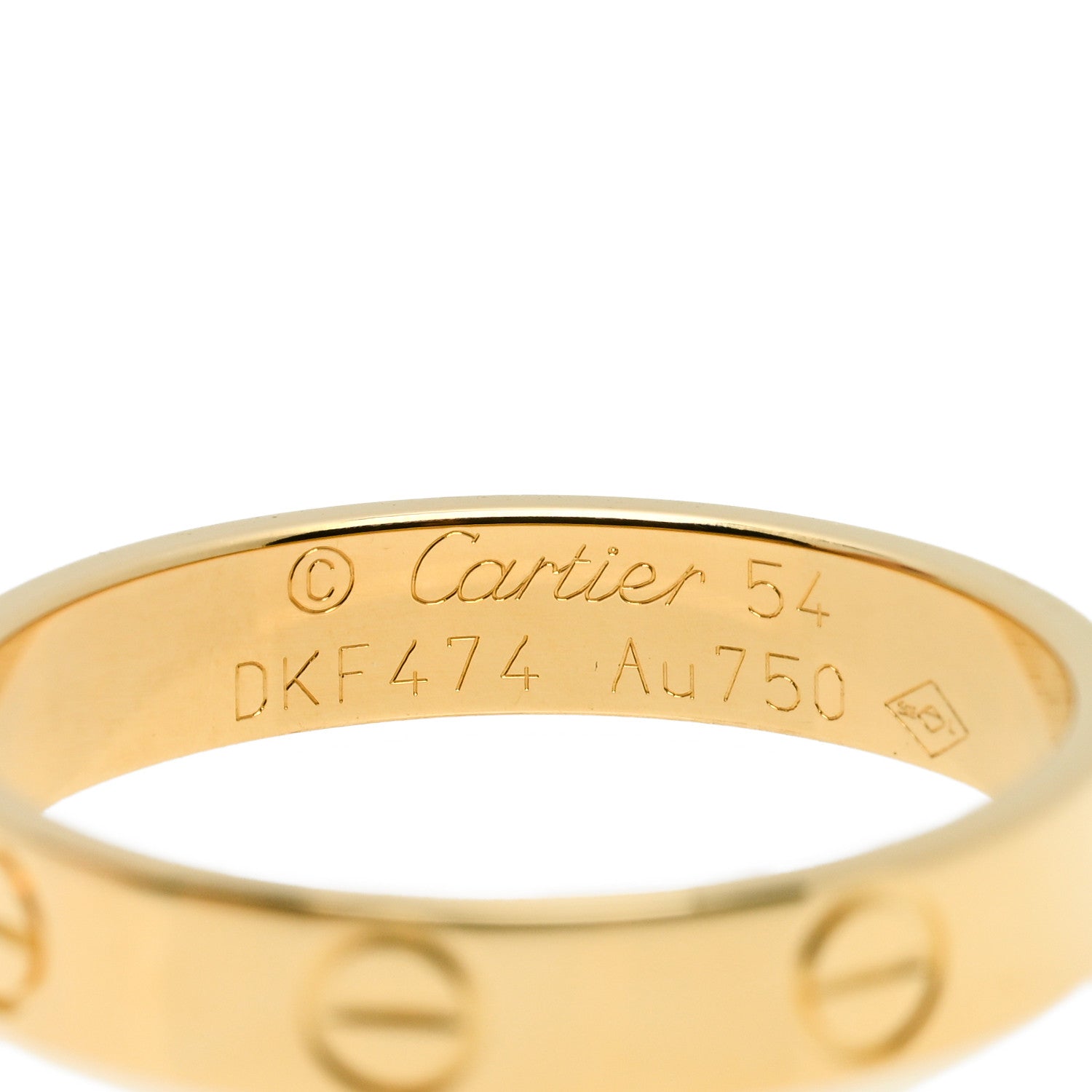 Cartier 18K Yellow Gold 3.5mm LOVE Wedding Band Ring 54 6.75 4 of 4