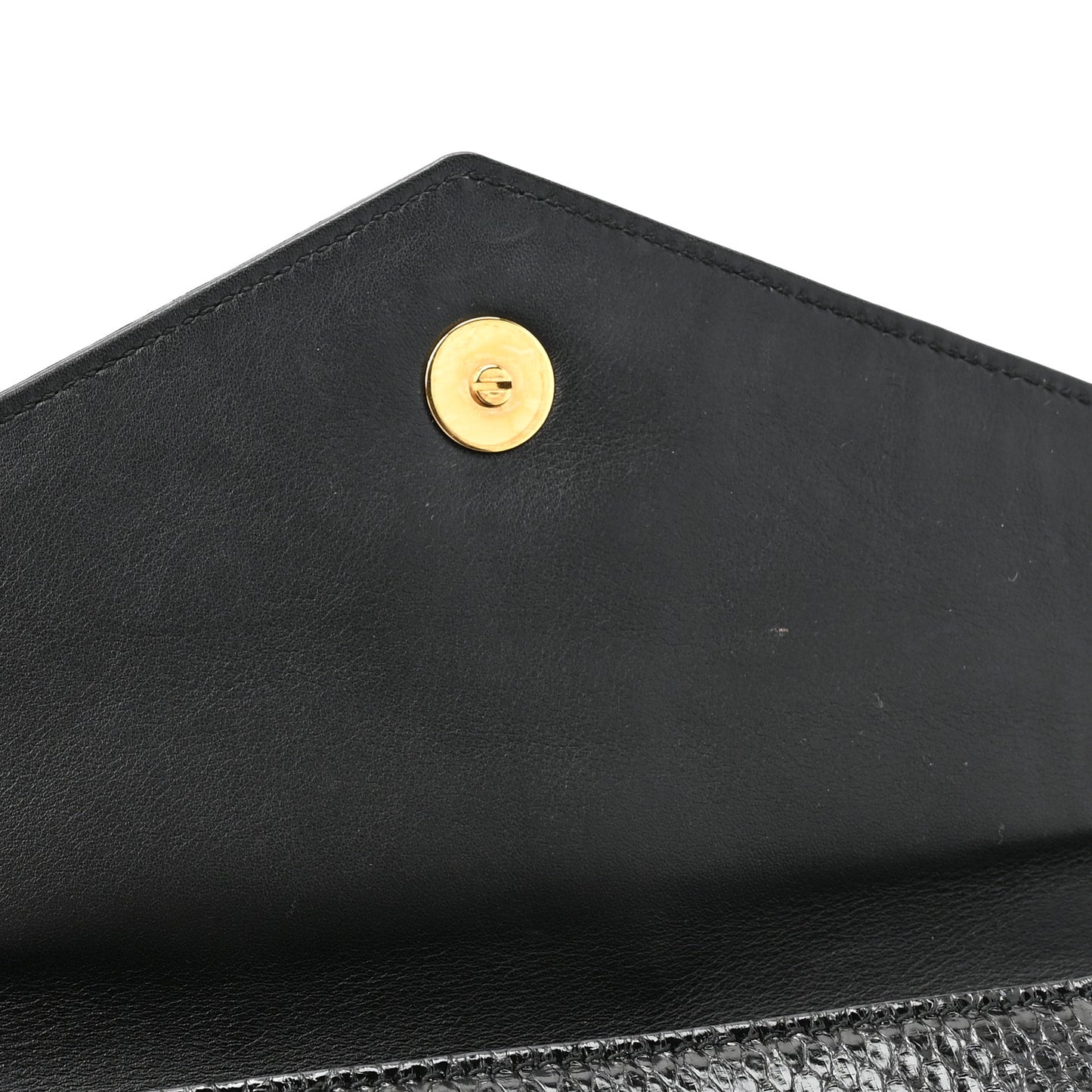 Snakeskin Rajah Broadway Envelope Clutch Black