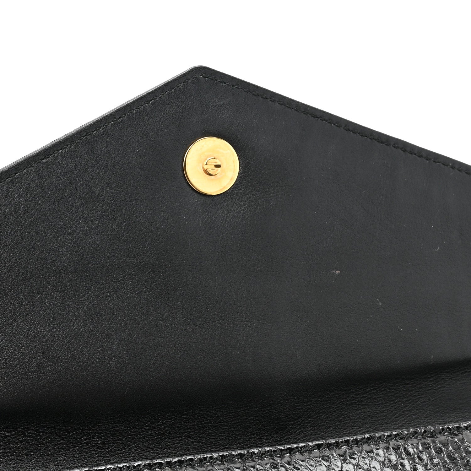 Gucci Snakeskin Rajah Broadway Envelope Clutch Black 11 of 11