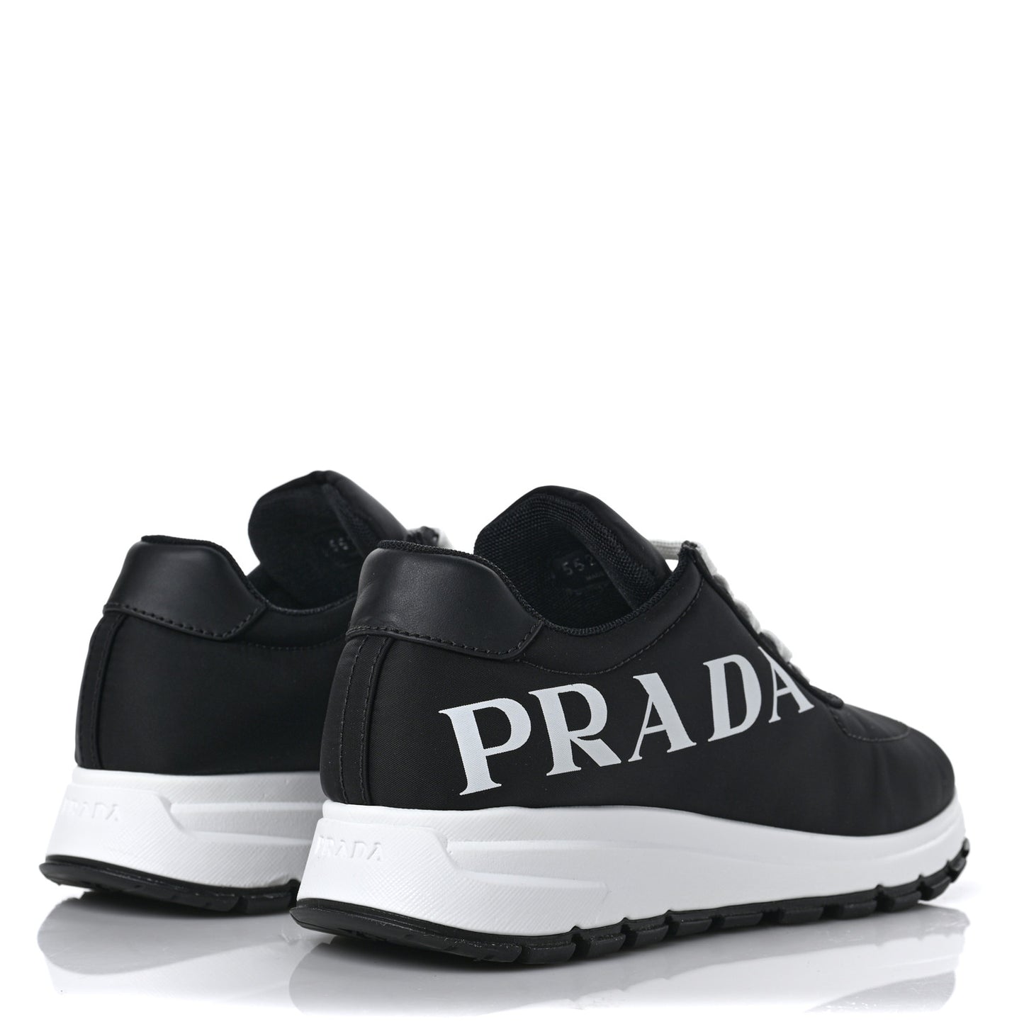Nylon Gabardine Logo Sneakers 39 Black White